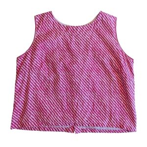 House of KÀL Sleeveless Button Back Top | Size XXL | Pink White Stripes